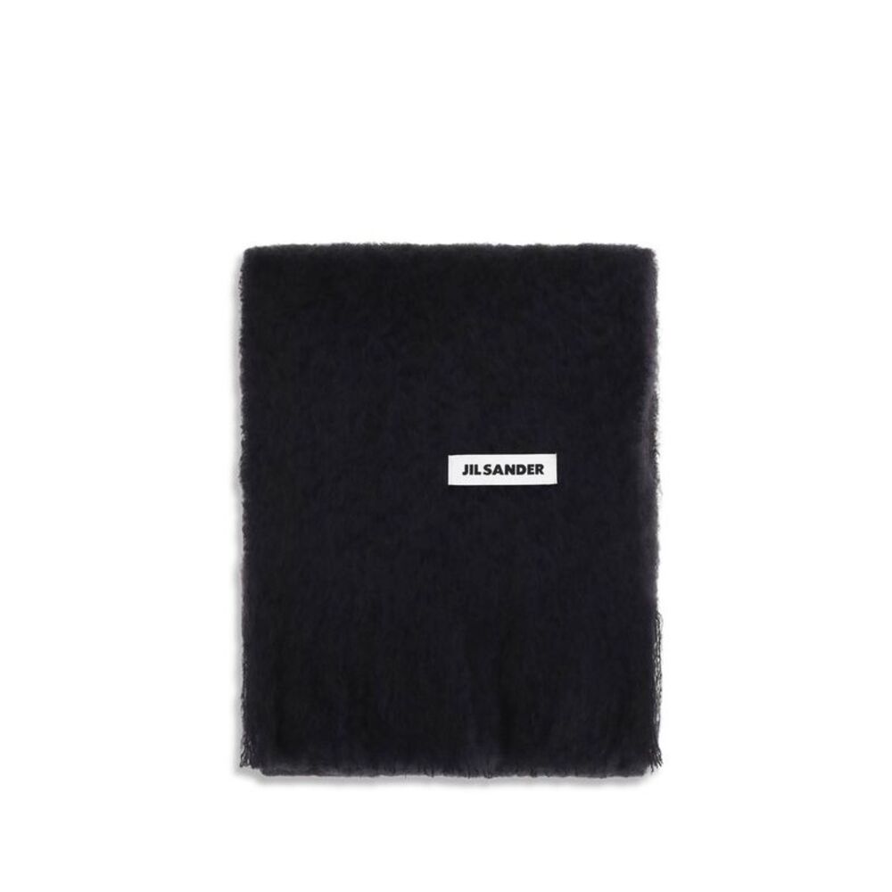 Jil Sander Black Wool Oves Aries Women's Scarf